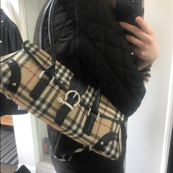 Burberry House Check Canvas Shoulder Satchel - Picture 3 of 3